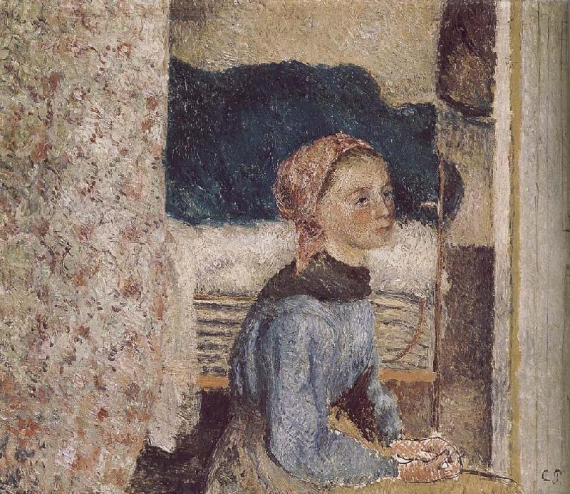 Camille Pissarro farm girl Sweden oil painting art